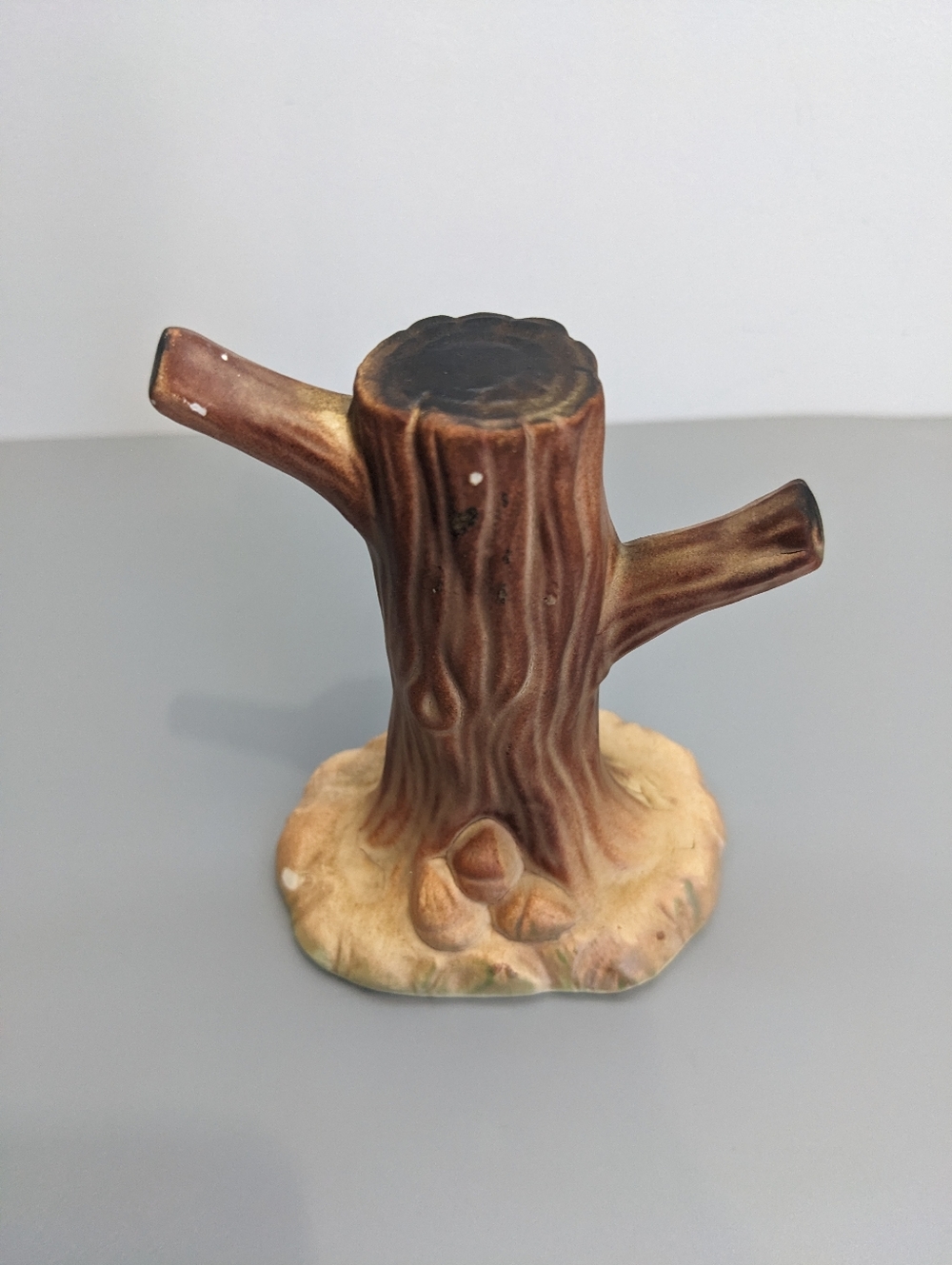 Vintage Gilford Japan Ceramic Tree Stump Figurine Catchall Rustic Woodland Decor